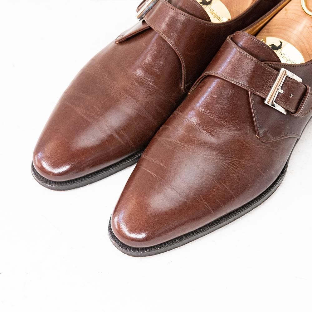 エンツォボナフェ シングルモンク モンクストラップ ブラウン サイズ