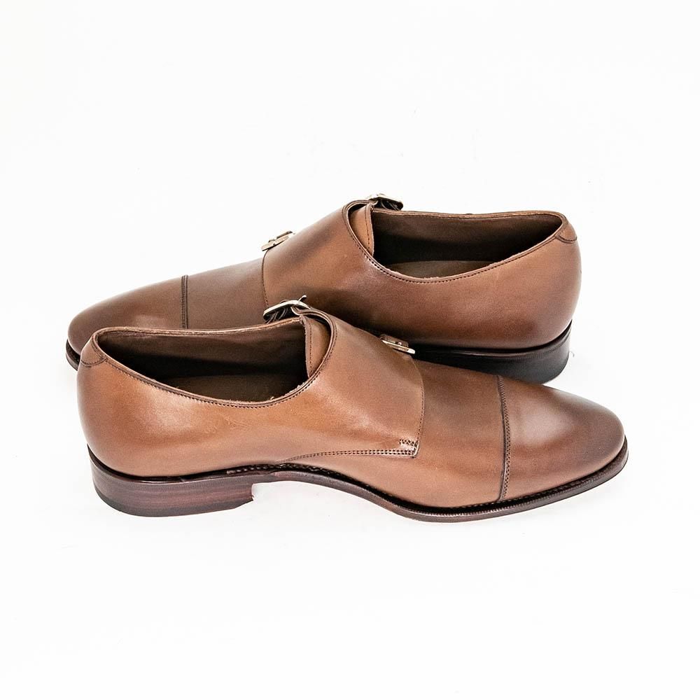 カルミーナ　ダークブラウン モンクストラップ　サイズ6 再値下げ】【SALE】カルミーナ 10003 BROWN ダブルモンク メンズ