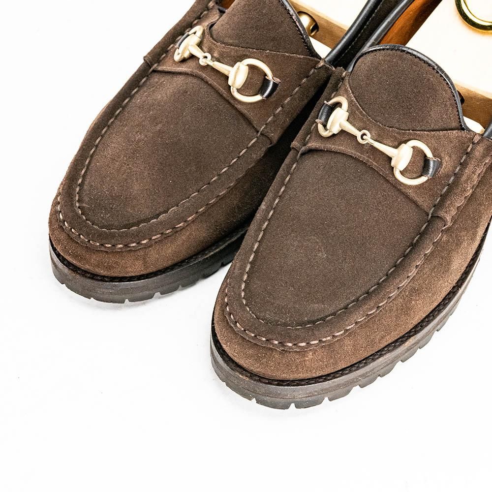 GUCCI スエード ローファー 【中古美品】 GUCCI/グッチ SIZE 7【ホースビットローファー/スエード