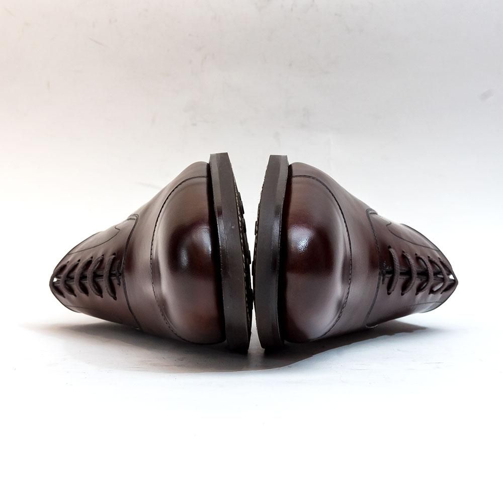 三陽山長 友二郎 ストレートチップ ダークブラウン ビブラム