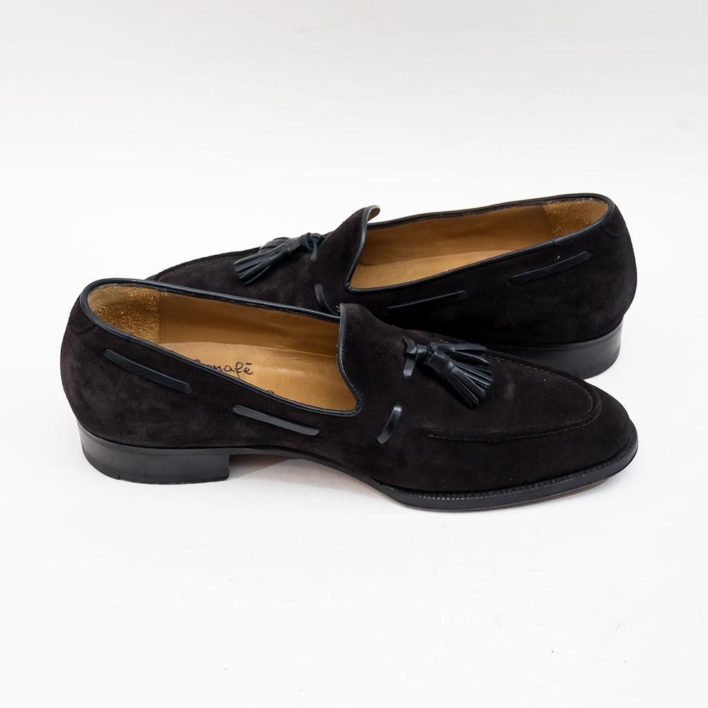 別注品　Enzo Bonafe ブラック　ネイビースエード切り替え　革靴　7.5 別注品 Enzo Bonafe ブラック ネイビースエード切り替え 革靴 7.5