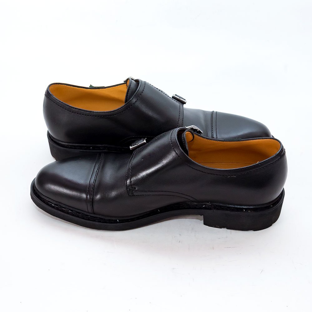 パラブーツ POE【ポー】ダブルモンク ブラック サイズ7.5 - 中古革靴 
