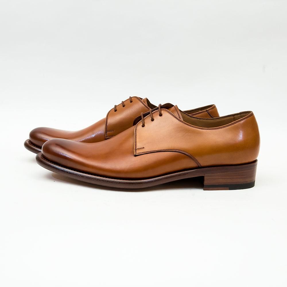 ☆靴磨☆ Santoni プレーントゥ UK7.5 茶色 - ドレス/ビジネス