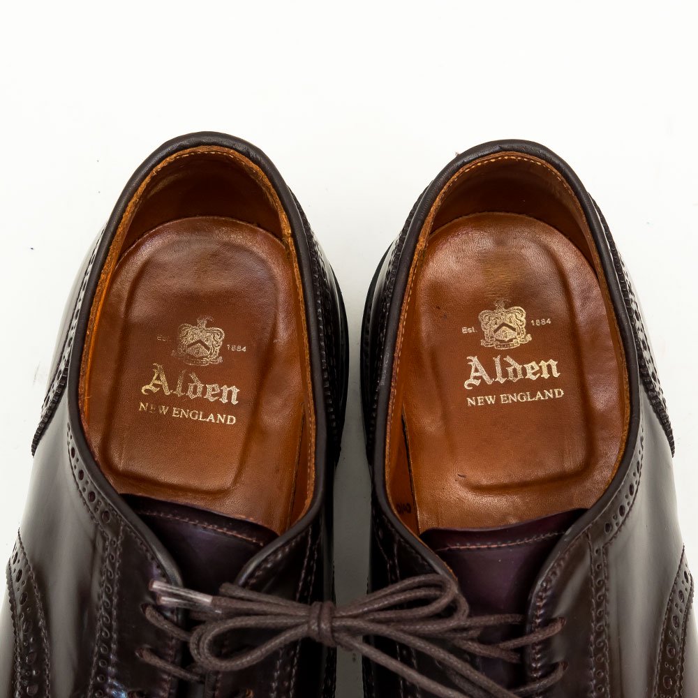 ALDEN】957 外羽根セミブローグ 9 1/2 B/D 靴 ドレス/ビジネス knobel
