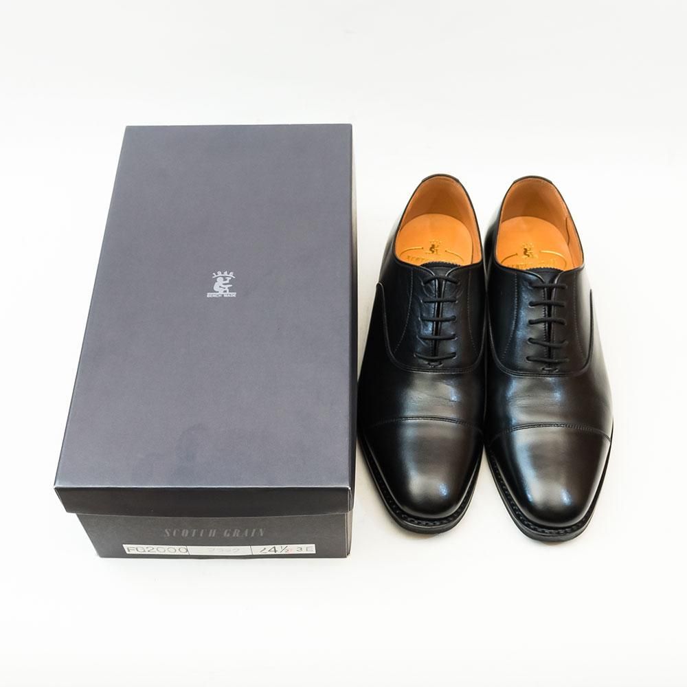 スコッチグレイン 24.5 FG-2000 ストレートチップ ビジネス ブラック スコッチグレイン FG-2000 内羽根ストレートチップ ブラック