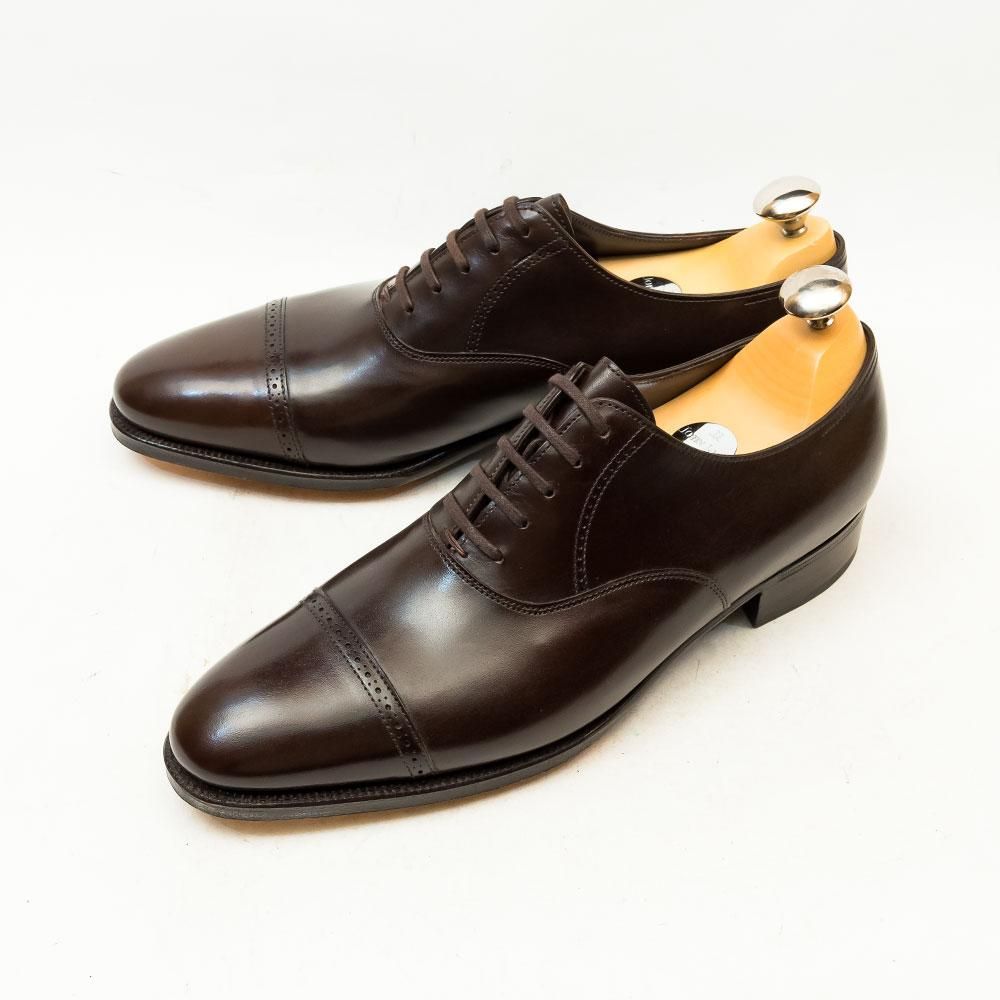 【訳あり】【純正シューツリー付属】 JOHN LOBB ジョンロブ プレステージライン PHILIP 2 フィリップ2 レザーソール パンチドキャップトウ クォーターブローグ DARK BROWN MUSEUM CALF （LAST 7000）【Fitting E】≪UK直輸入・正規品≫ UK7.0( 25.5cm )