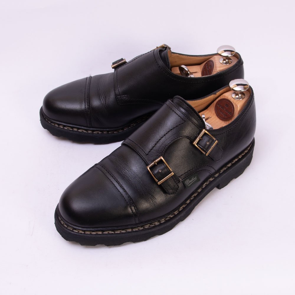 パラブーツ WILLIAM(ウィリアム）ダブルモンク リスレザー ブラック サイズ5 - 中古革靴販売|革靴の通販ラスタイルシューズショップ