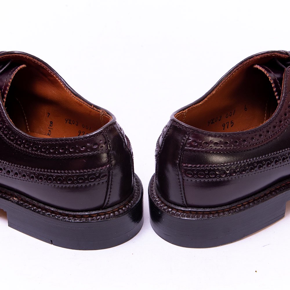 オールデン 975 ロングウィングチップ コードバン バーガンディ サイズ7D - 中古革靴販売|革靴の通販ラスタイルシューズショップ