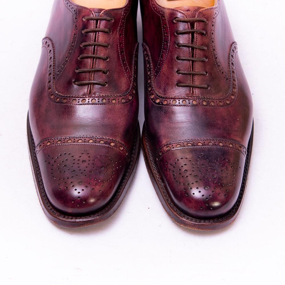 シルバノ ラッタンジ EGLI セミブローグ パープル 手染め