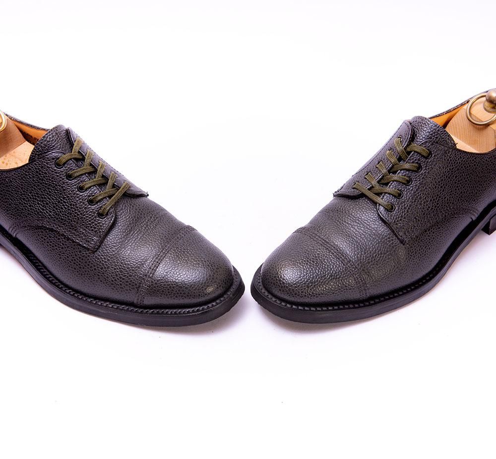 サンダース ストレートチップ 革靴 レザーシューズ ネイビー サンダース TOE CAP GIBSON ストレートチップ グレインレザー