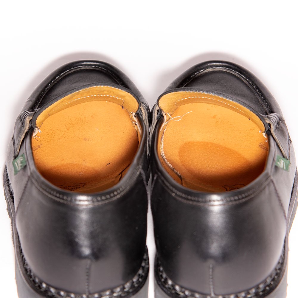 パラブーツ REIMS(ランス) コインローファー ブラック リスレザー サイズ7.5 - 中古革靴販売|革靴の通販ラスタイルシューズショップ