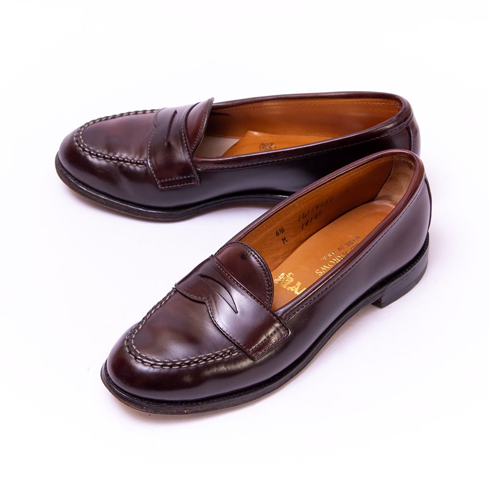 オールデン 14101 コインローファー コードバン バーガンディ UNITED ARROWS(ユナイテッドアローズ)別注 レディースサイズ  サイズ6.5M - 中古革靴販売|革靴の通販ラスタイルシューズショップ