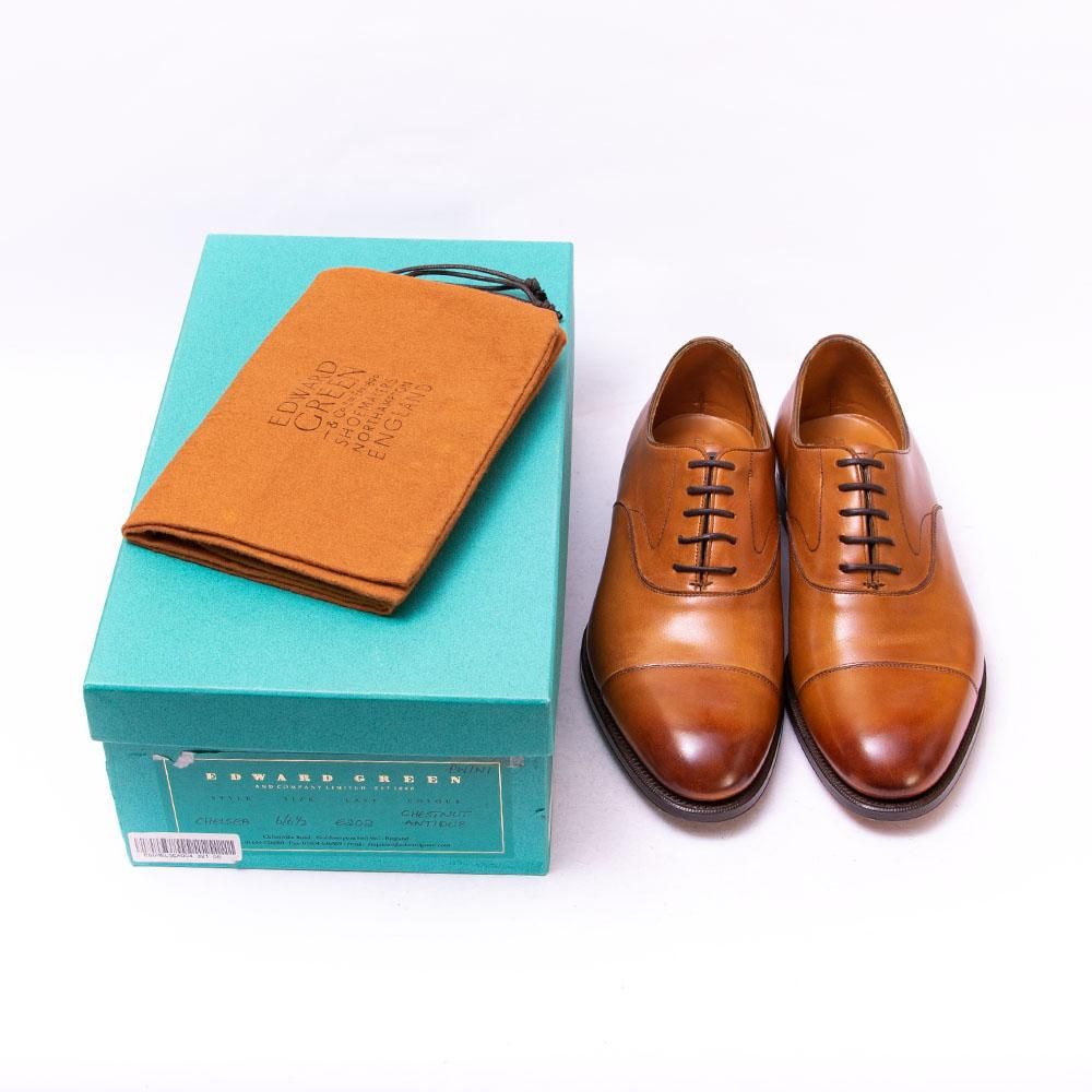 エドワード グリーン チェルシー チェスナット 202E　6 1/2 美品 エドワードグリーン CHELSEA(チェルシー)ストレートチップ チェス