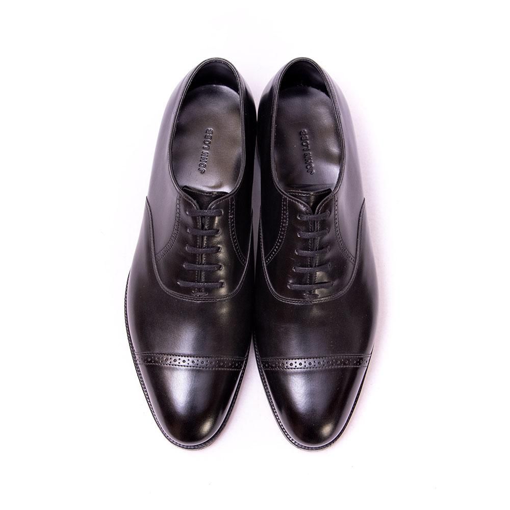 ジョンロブ PHILIP?(フィリップ2)パンチドキャップ ブラック カーフ