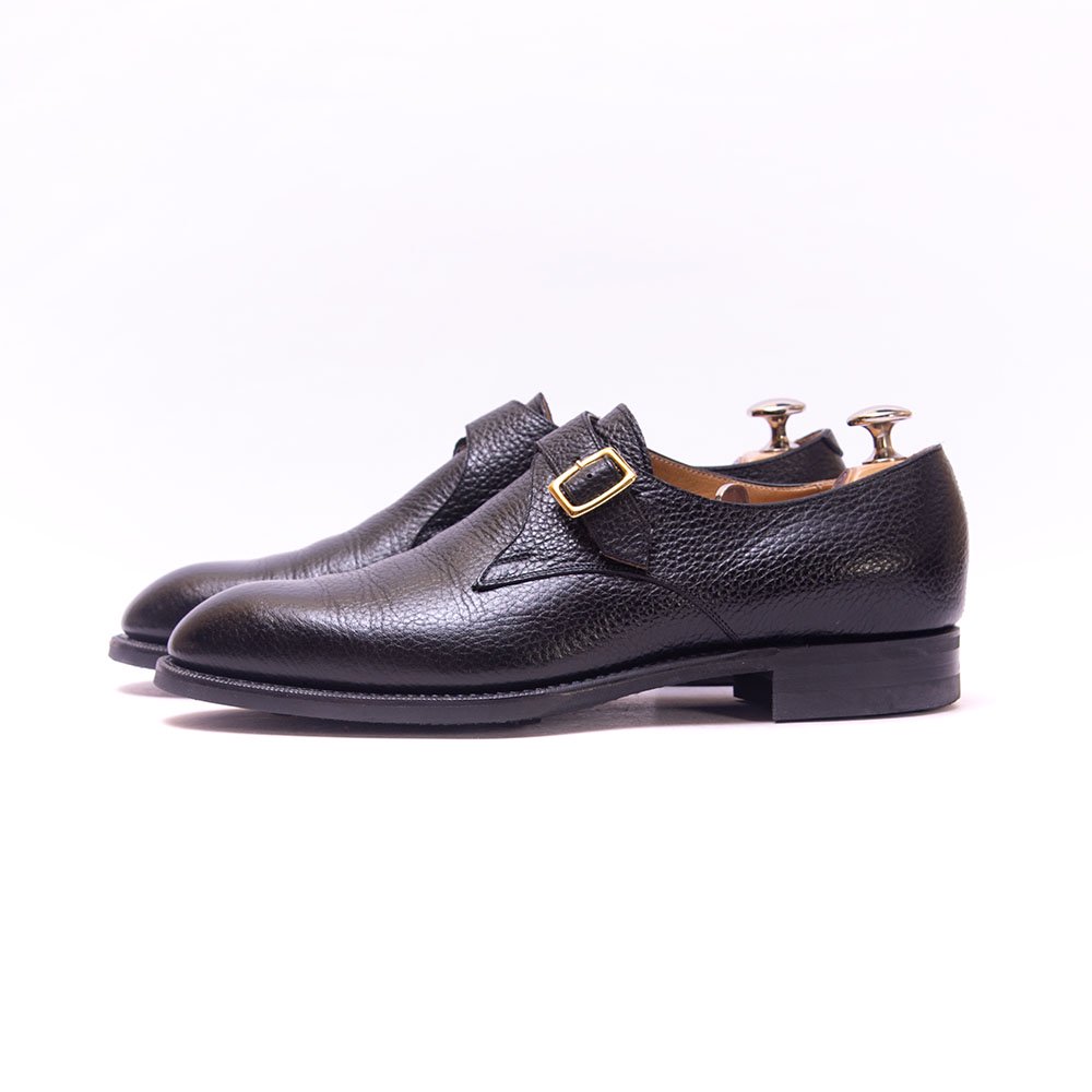 セントラル靴 SIDNEY(シドニー)シングルモンクシューズ パターンオーダー品 ベルーガ ブラック ブロセント サイズ6.5