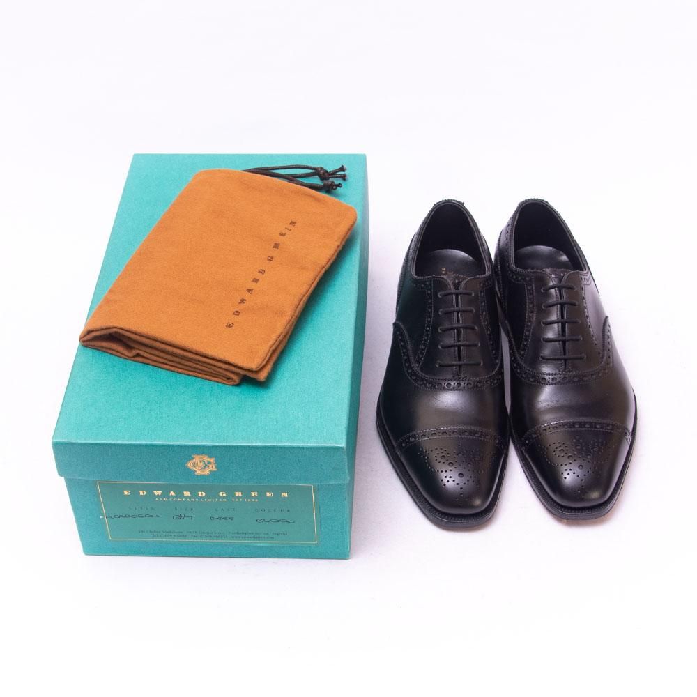 美品 純正箱ツリー付 エドワードグリーン CADOGAN カドガン 日本未発売 エドワードグリーン カドガン(CADOGAN)セミブローグ ブラック 888