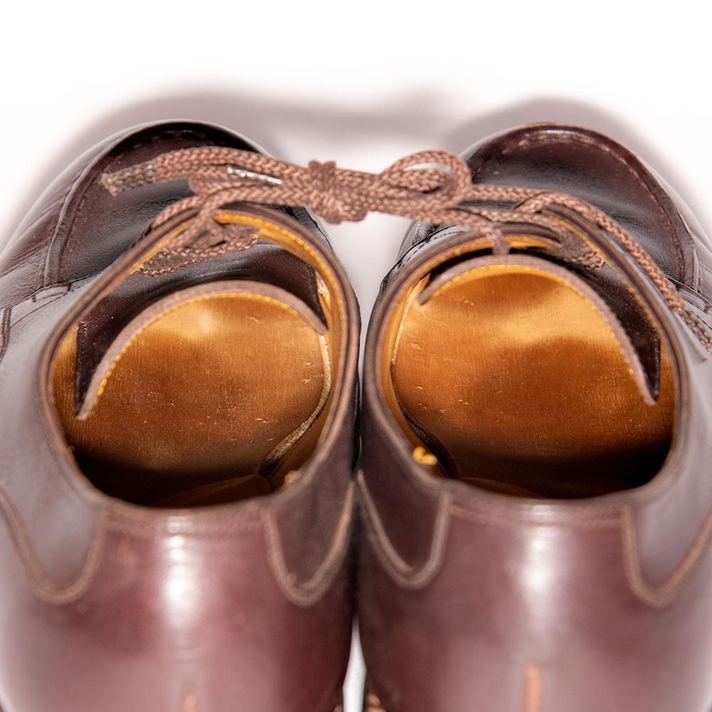 希少旧ロゴ【J.M.ウエストン】名作641ゴルフ レザーシューズ Uチップ焦茶 ジェイエムウエストン 641ゴルフ(GOLF) Uチップ ロシアンカーフ
