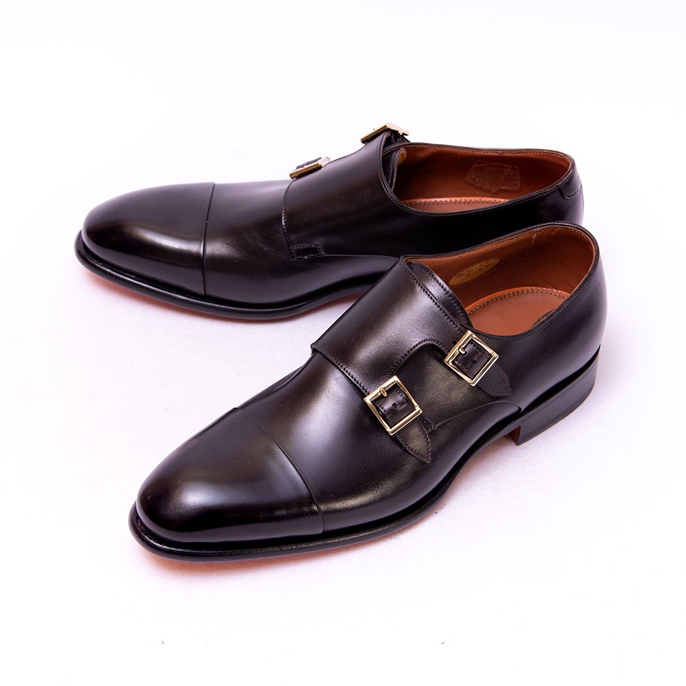 サントーニ 11652 ダブルモンク ブラック サイズ6.5 - 中古革靴販売