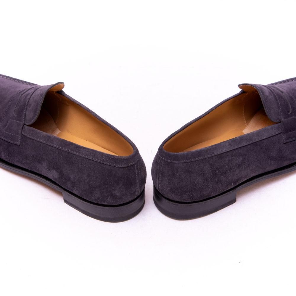 【新品】J.M. WESTON グレー スエード ローファー 保存袋付き シグニチャーローファー チョコレート スエードレザー