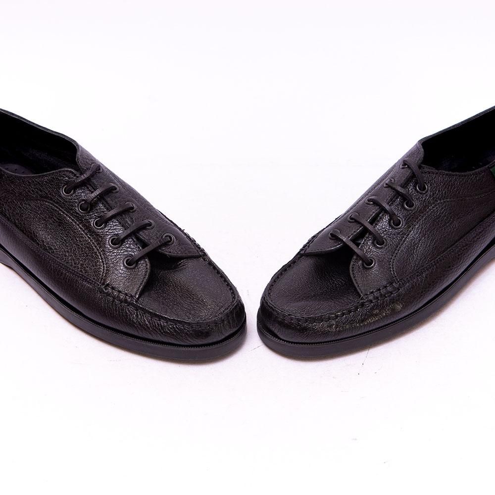 Paraboots malibu/maine 黒いレザー デッキシューズ Paraboots malibu/maine 黒いレザー デッキシューズ
