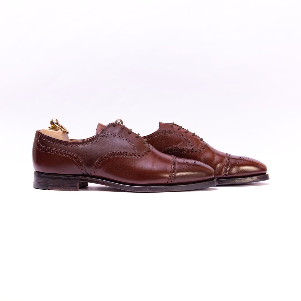 394.CROCKETT&JONES CHAIRMAN セミブローグ 8.5Eドレス/ビジネス - hr