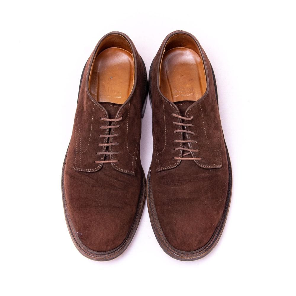 オールデン 4382CY プレーントゥ ダークブラウン スエード ハーフ