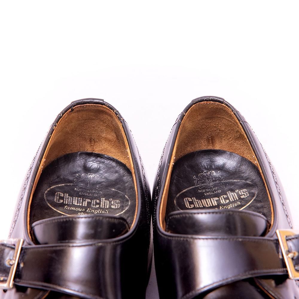 Church's チャーチ BLACK BOOKBINDERシングルモンク 革靴 Church's チャーチ BLACK BOOKBINDERシングルモンク 革靴