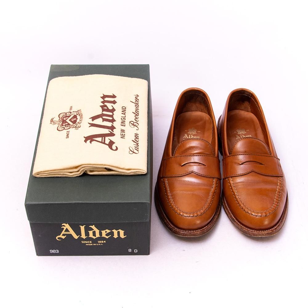 良品△ALDEN オールデン 984 カーフスキン レザー ペニーローファー