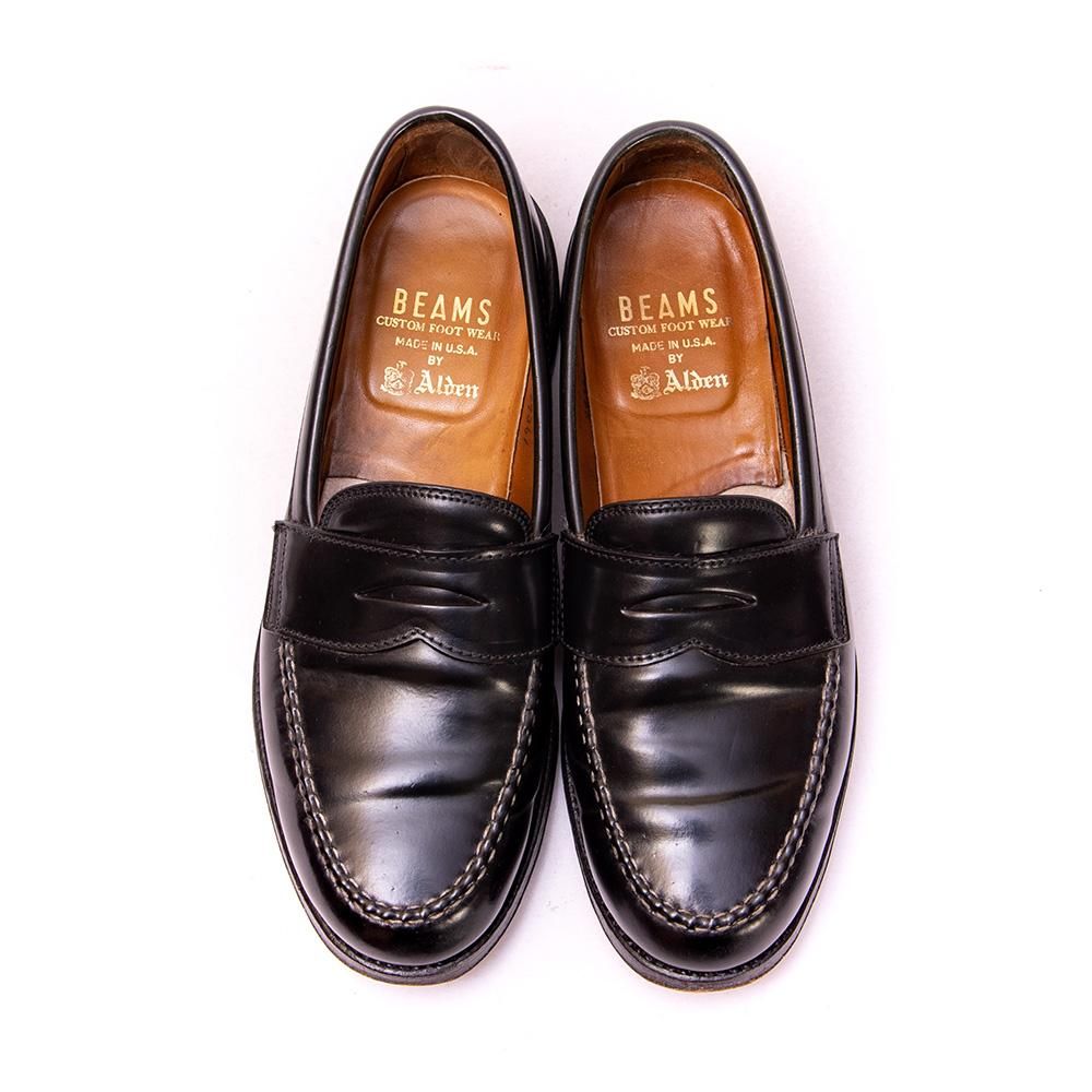 美品 ALDEN オールデン コードバン ローファー 99361 別注モデル オールデン 99361 コインローファー コードバン ブラック 一部訳