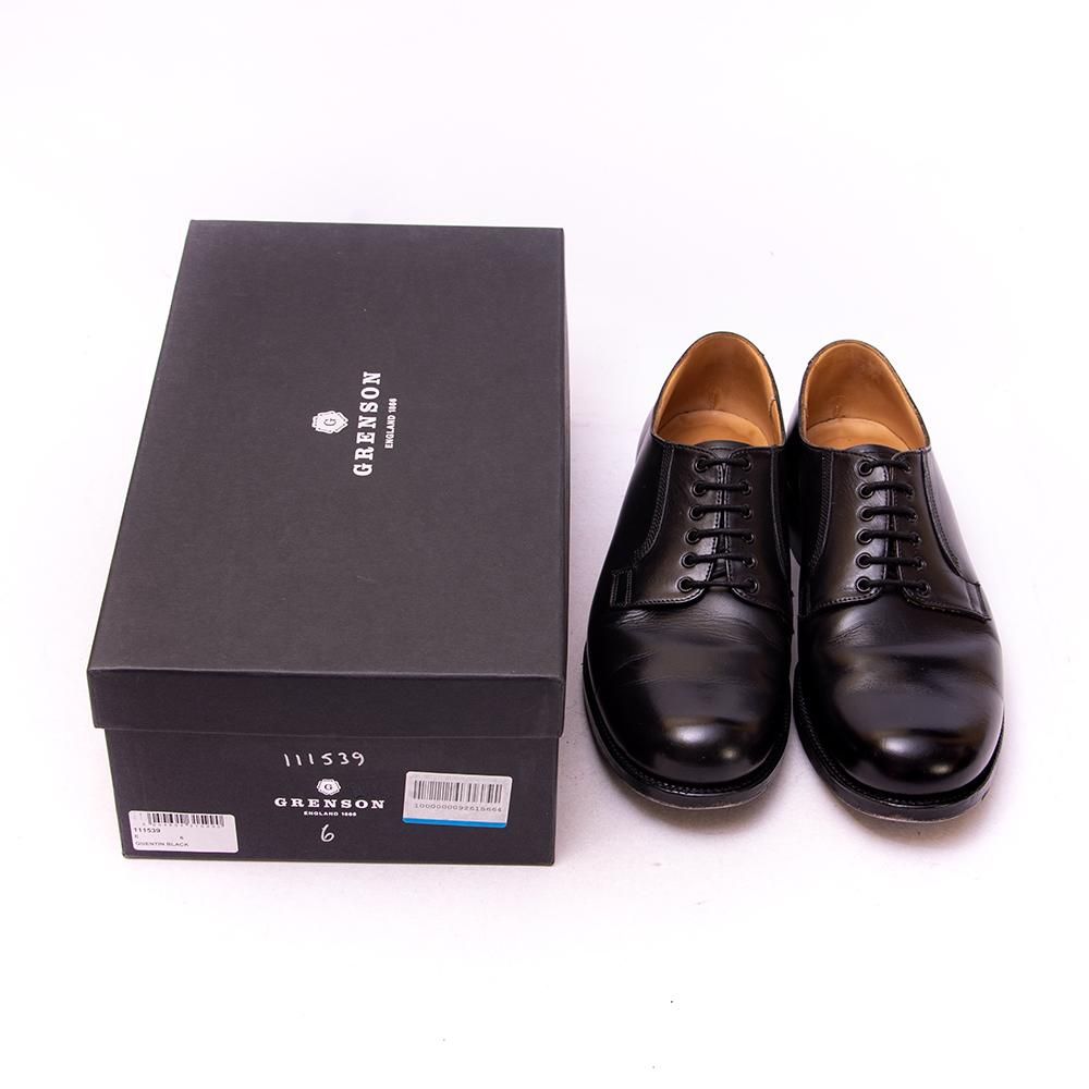 グレンソン 111539 G-ONE プレーントゥ ブラック サイズ6E - 中古革靴
