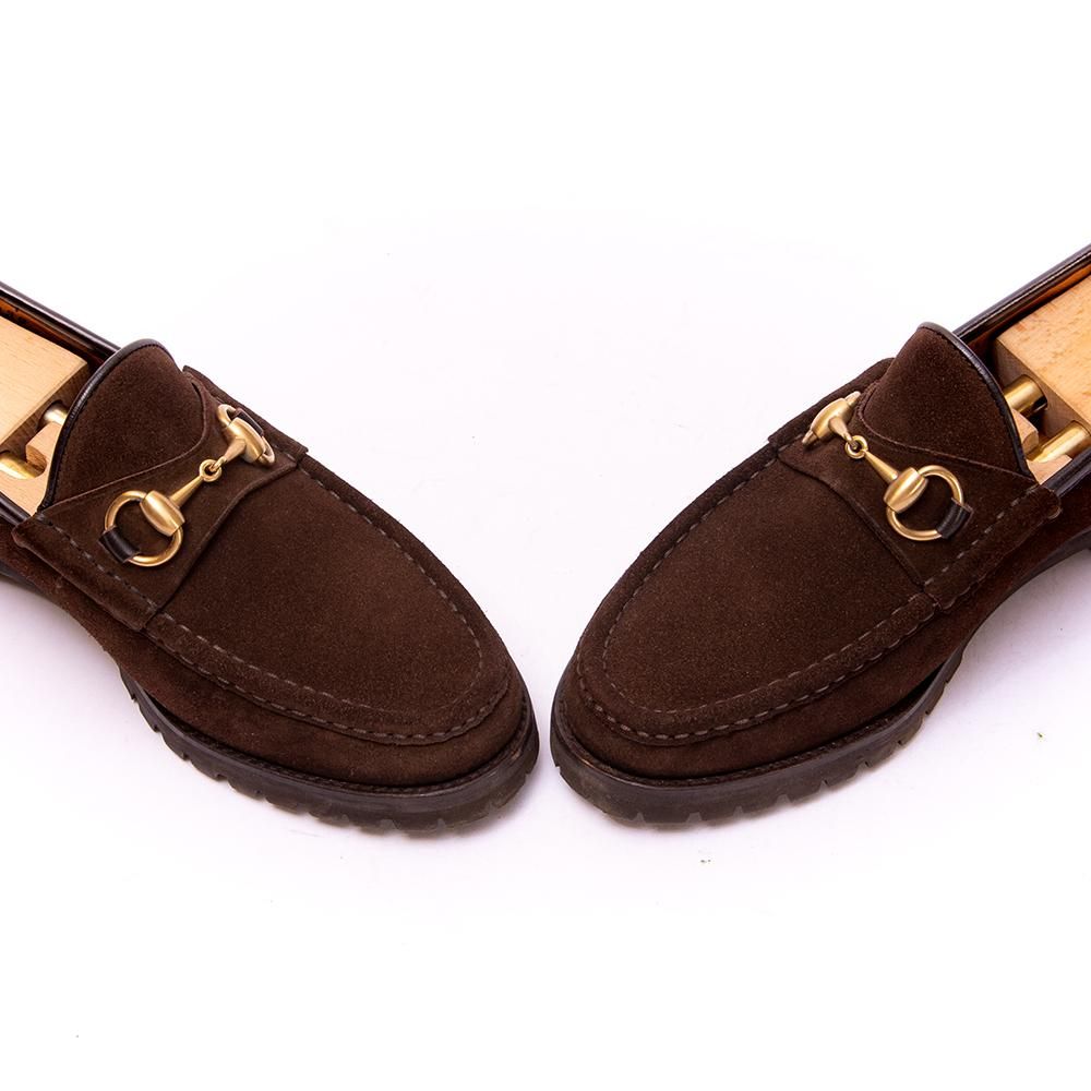GUCCI - グッチ GUCCI ローファー ホースビット スウェード