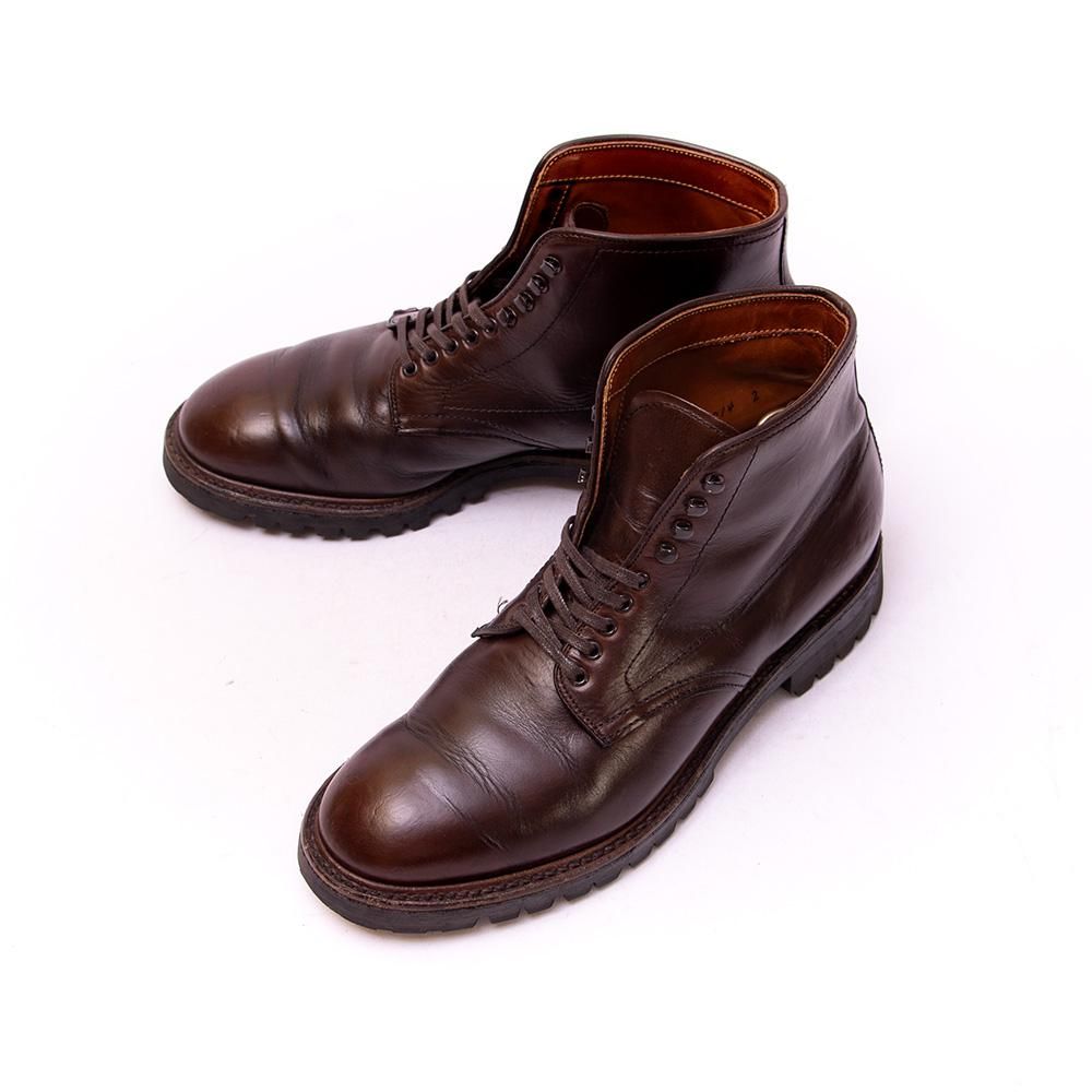 Alden ダークブラウン レースアップ ドレスシューズ　金額下げます7.9.7 本革ポインテッドレースアップシューズ （ダークブラウン