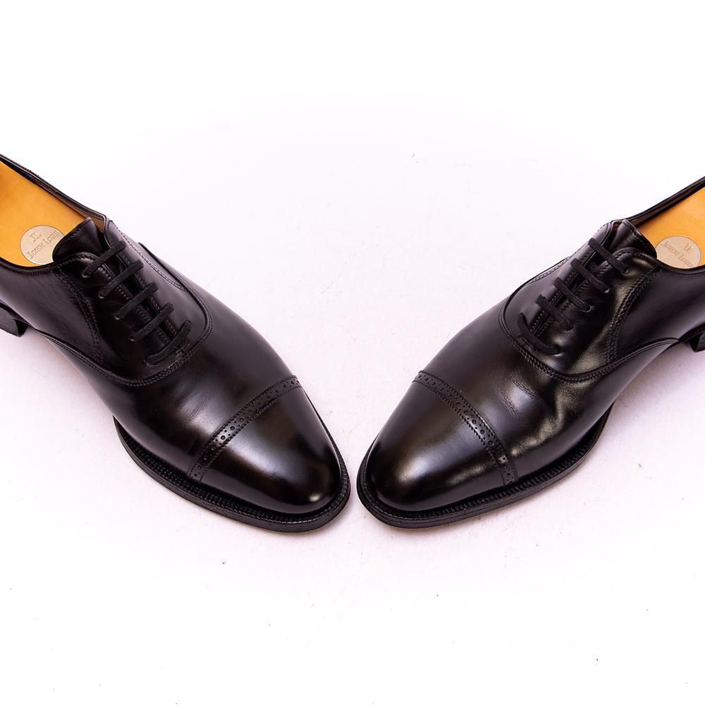 ジョンロブ PHILIP?(フィリップ2)パンチドキャップトゥ ブラック 黄色