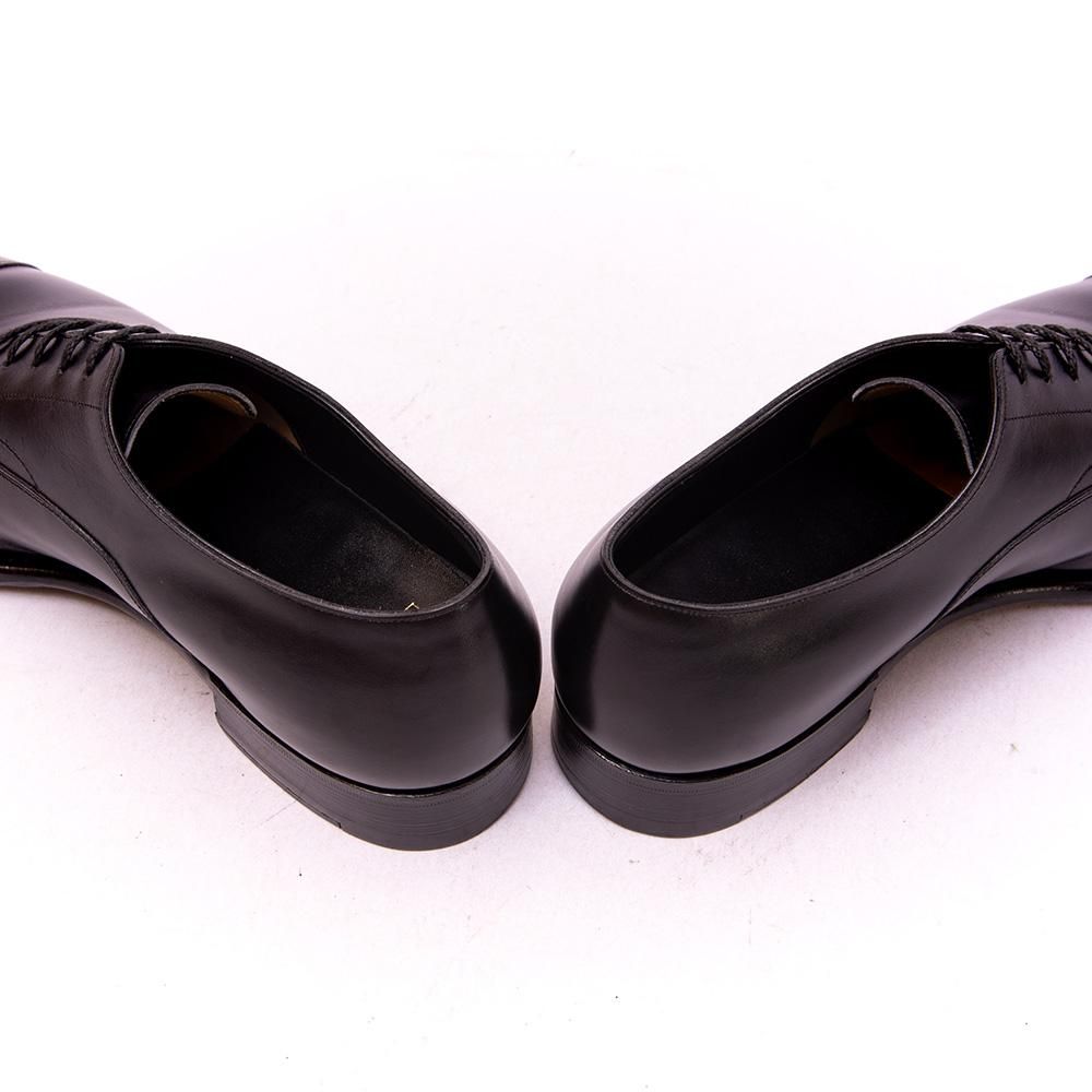 ★美品★ 三陽山長 匠友二郎 ブラック シームレスヒール 6.5 三陽山長 匠 友二郎 ストレートチップ ブラック シームレスヒール 上位