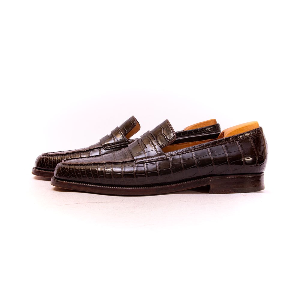 ジョンロブ パリビスポーク コインローファー クロコ アリゲーター ブラウン サイズ推定UK7C相当 -  中古革靴販売|革靴の通販ラスタイルシューズショップ