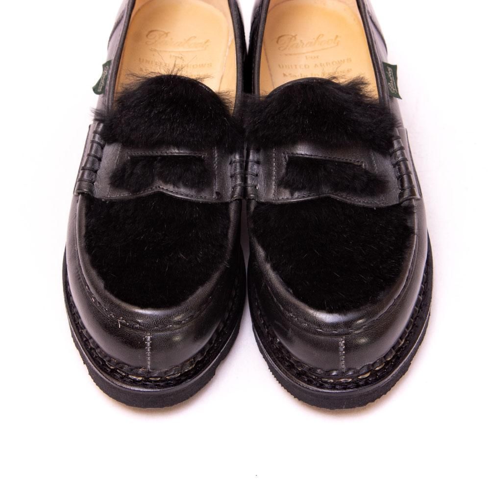 パラブーツ ORSAY ラパンファー 黒 ローファー 新品 UK4 パラブーツ ORSAY ラパンファー 黒 ローファー 新品 UK4