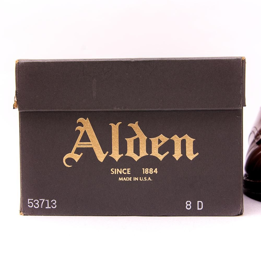 未使用品Alden 53713 ハンターブラウン レザー 9 D オールデン 53713 プレーントゥ ハンターブラウン ミリタリー