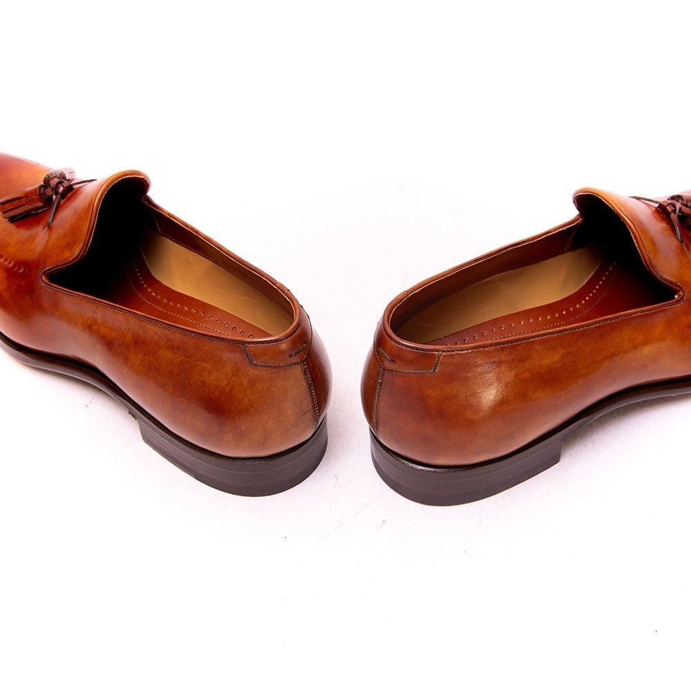 マグナーニ　セレクション　レザー　タッセル　ローファー　美品 マグナーニ タッセルローファー ブラウン シャドーステッチ