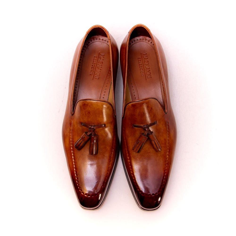 マグナーニ タッセルローファー ブラウン コニャック