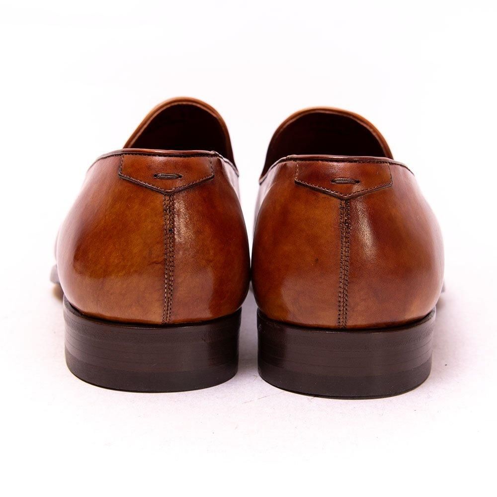 マグナーニ タッセルローファー ブラウン コニャック アンティーク