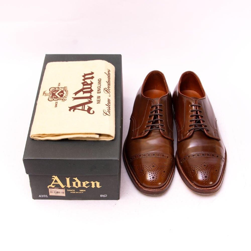 Alden セミブローグ メダリオン　コードバン オールデン セミブローグ キャップトゥ シガーコードバン