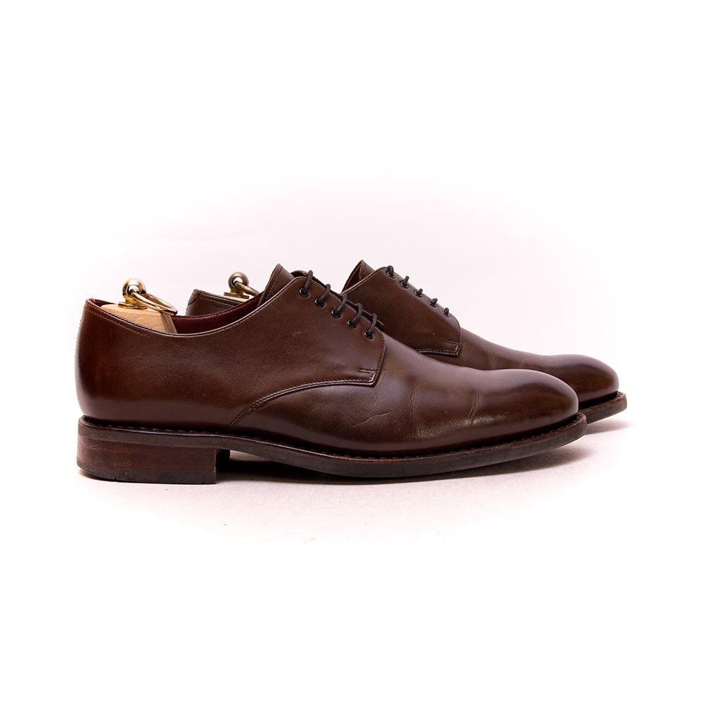 ル*ー様 Paraboot パラブーツ プレーントゥ 8 ブラウン PARABOOT】パラブーツ FRENAYE プレーントゥ シボレザー 赤茶