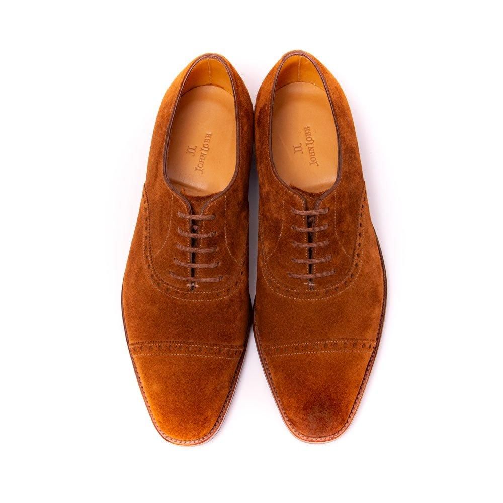 【John Lobb】 AVON(エイボン)　クォーターブローグ 茶箱期 6EE ジョンロブ AVON(エイボン)クォーターブローグ タバコスエード 茶箱期