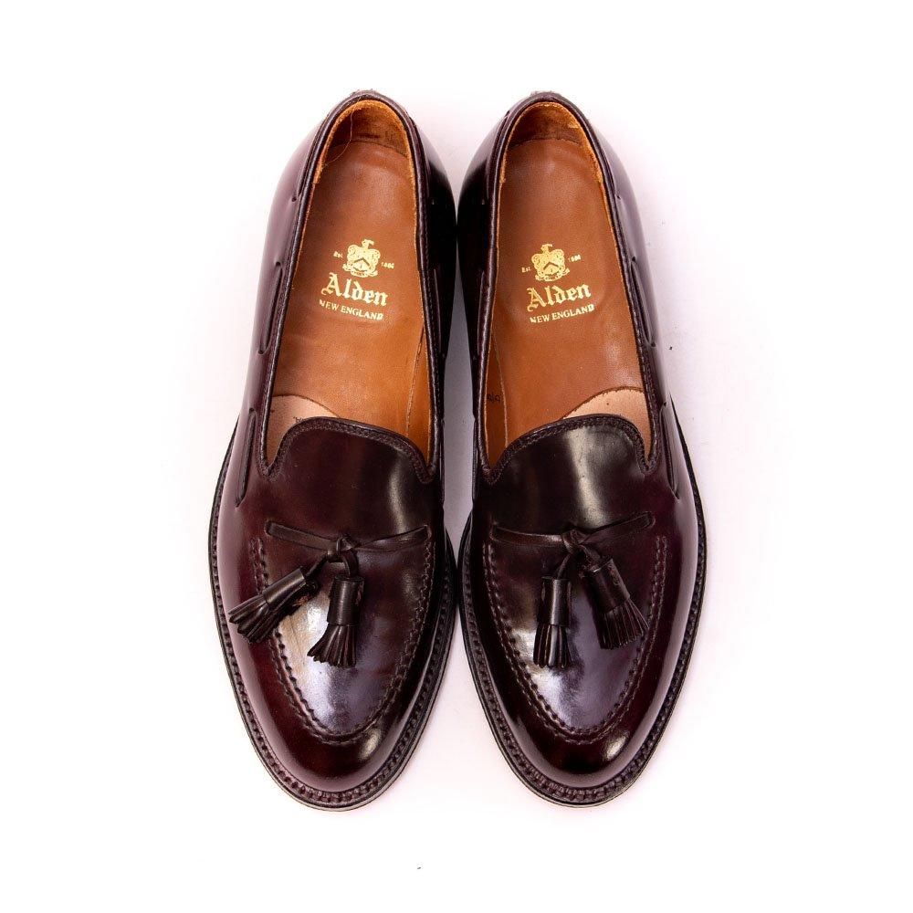 Alden 563 Cordvan バーガンディ タッセルローファー 7D