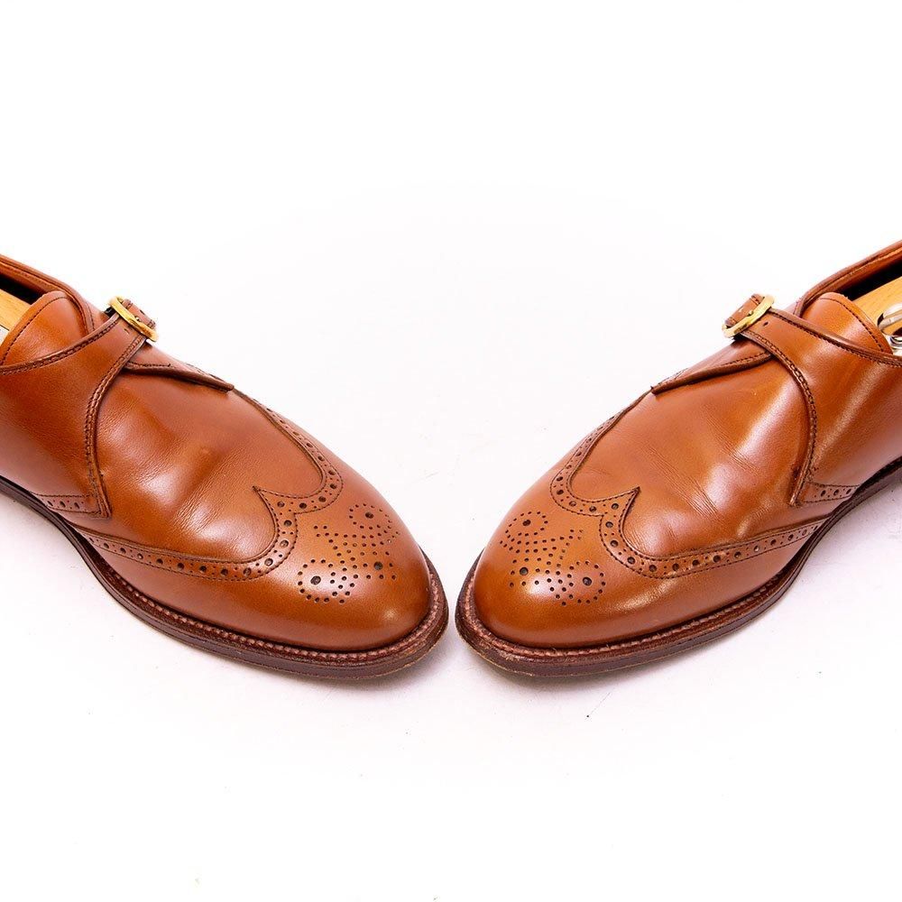 オールデン D9504 シングルモンク ウイングチップ コニャック