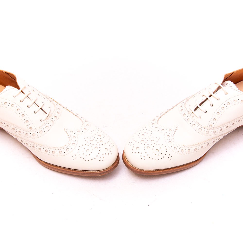 チャーチ BURWOOD(バーウッド) ウィングチップ フルブローグ ホワイト レディース サイズ37 -  中古革靴販売|革靴の通販ラスタイルシューズショップ
