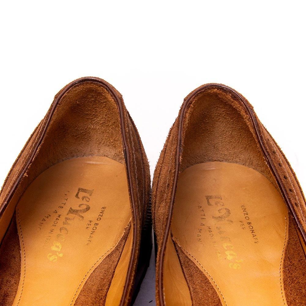 レユッカス Y25116 ウイングチップ スリッポン スエード ブラウン