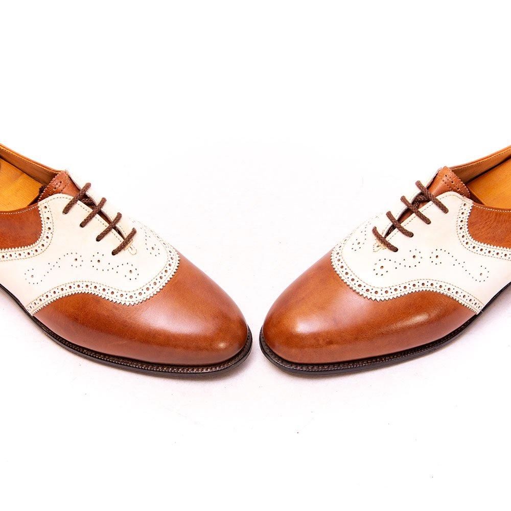 エドワードグリーン サドルシューズ ブラウン×ホワイト コンビ