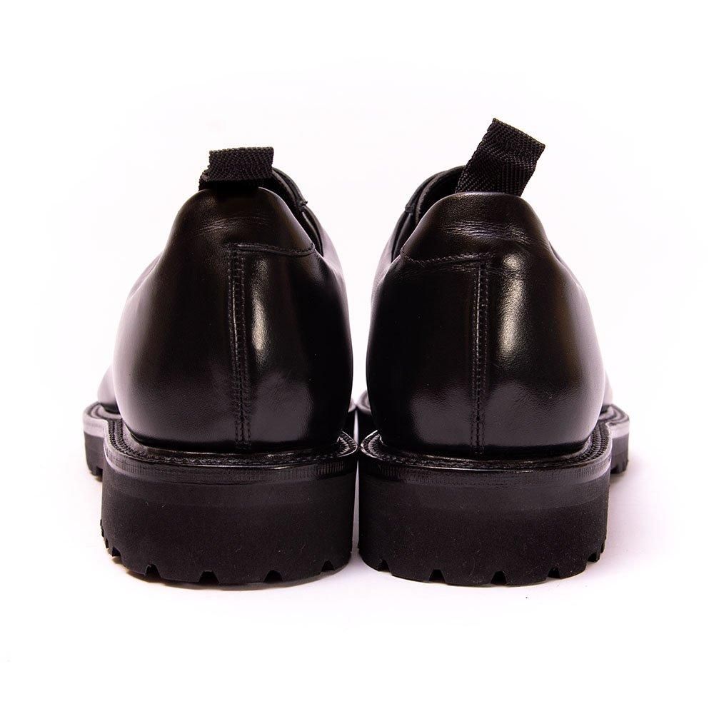 C*Y様 未使用品ブラックレザー レースアップシューズ WH2s-0001(Bl 極美品” WH（ダブルエイチ）プレーントゥシューズ Size:7.5