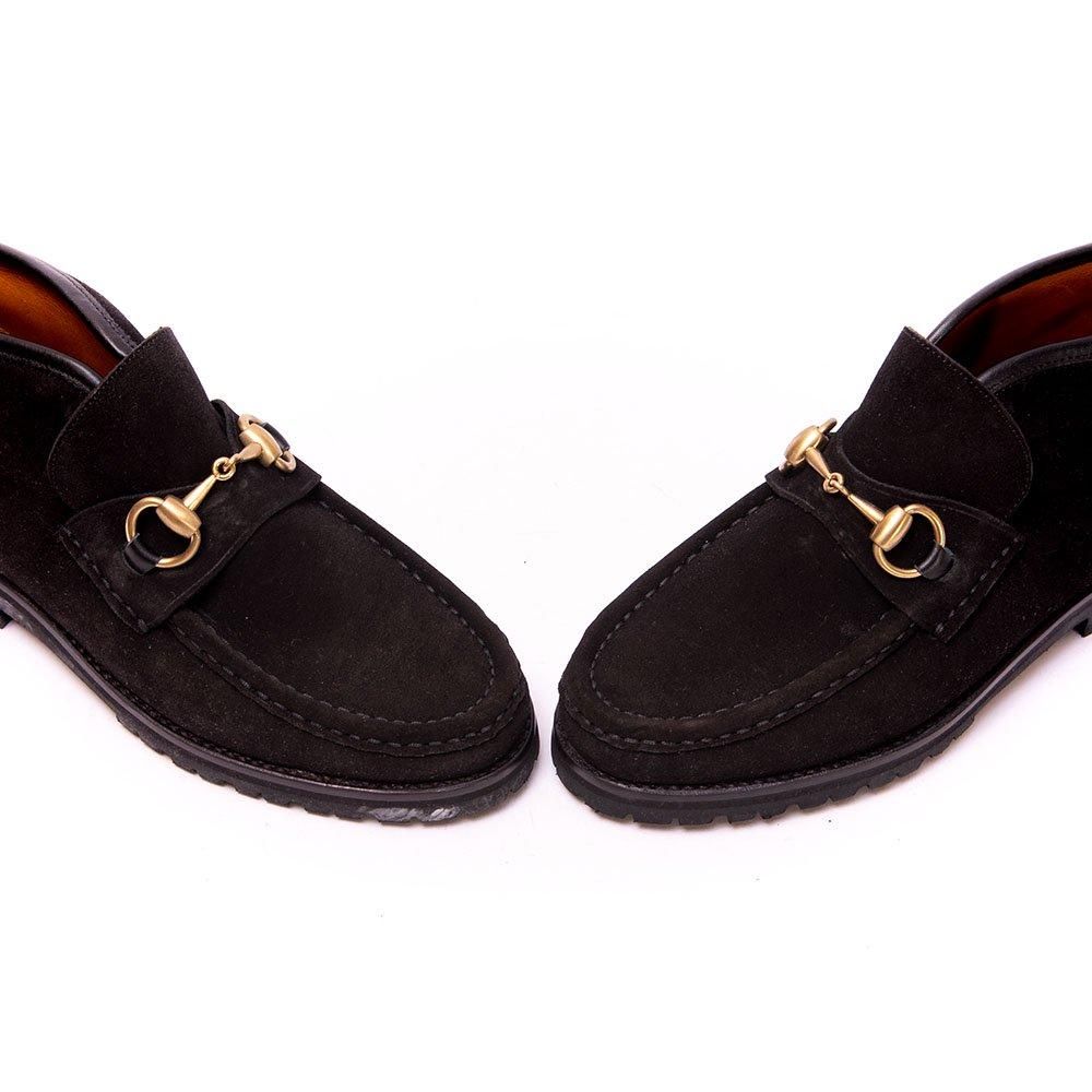 Gucciブラックスエード ローファー 36C